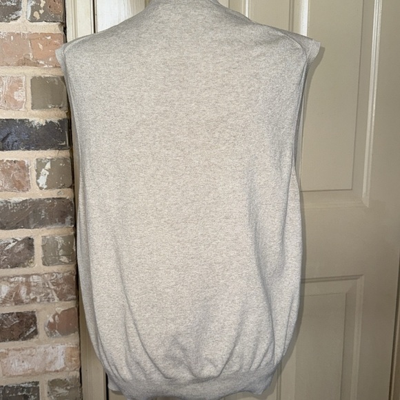 Polo Ralph Lauren Pima Cotton V-Neck Sweater Vest in Oatmeal Tan - Picture 3 of 9